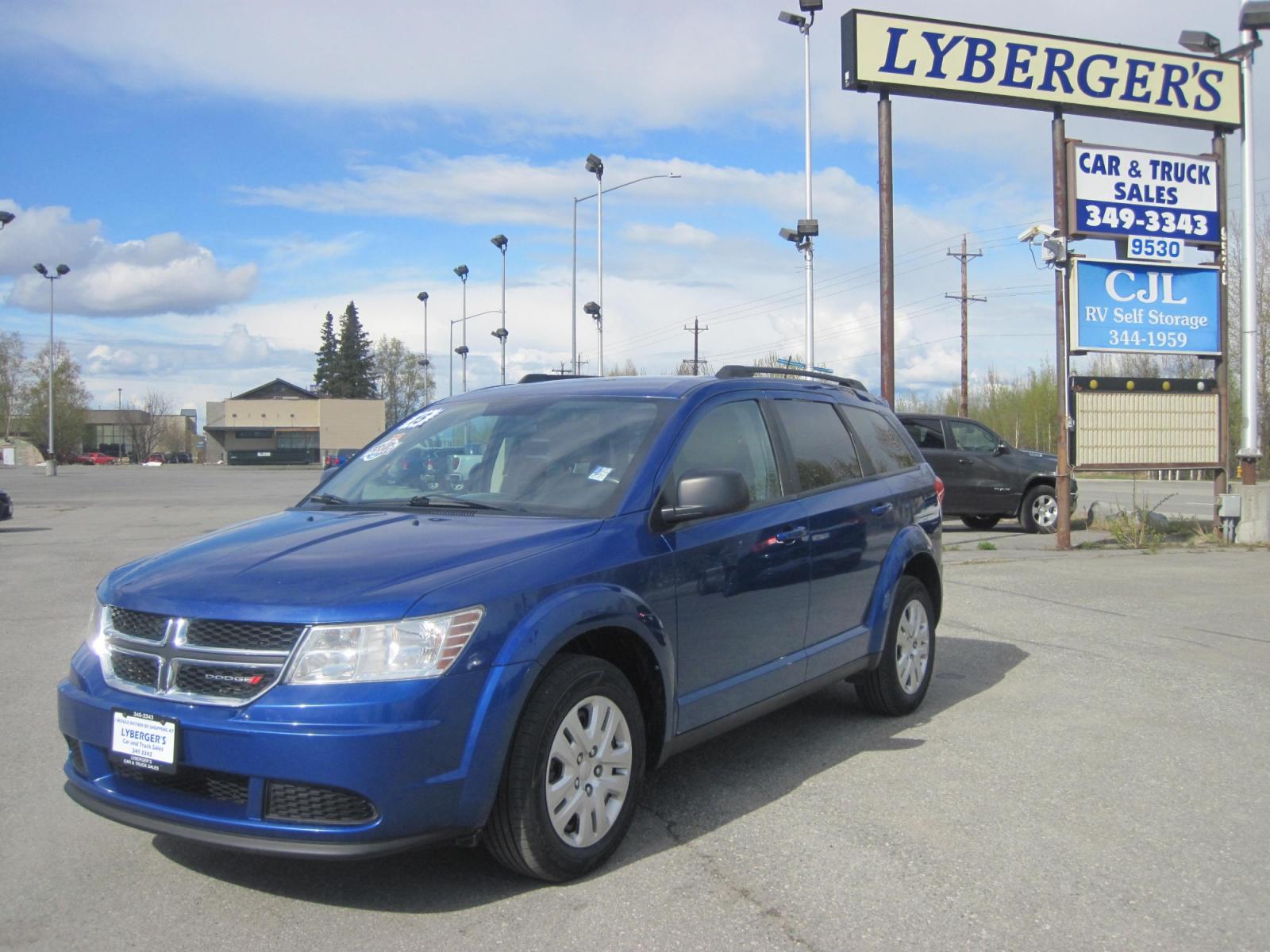 2015 blue /black Dodge Journey SE AWD (3C4PDDAGXFT) , automatic transmission, located at 9530 Old Seward Highway, Anchorage, AK, 99515, (907) 349-3343, 61.134140, -149.865570 - low miles in this Dodge Journey SE awd come take test drive - Photo #1